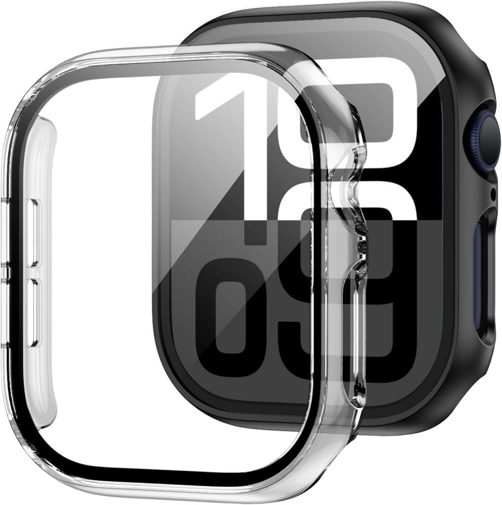 Tech-Protect Defense360 Karkaistu lasi Suojakuori Apple Watch 10:lle (46mm) - Läpinäkyvä