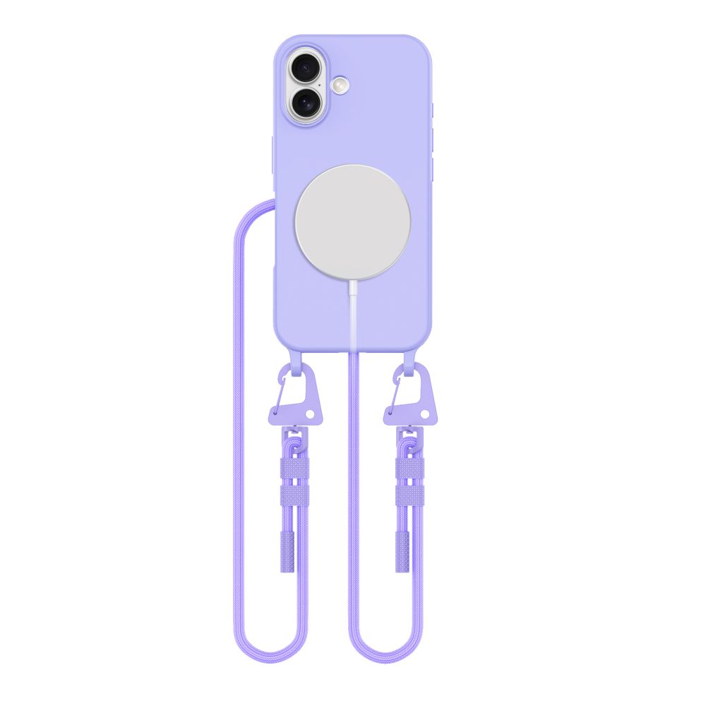 Tech-Protect MagNecklace MagSafe Suojakuori kaulanauhasolmulla iPhone 16:lle - Violetti
