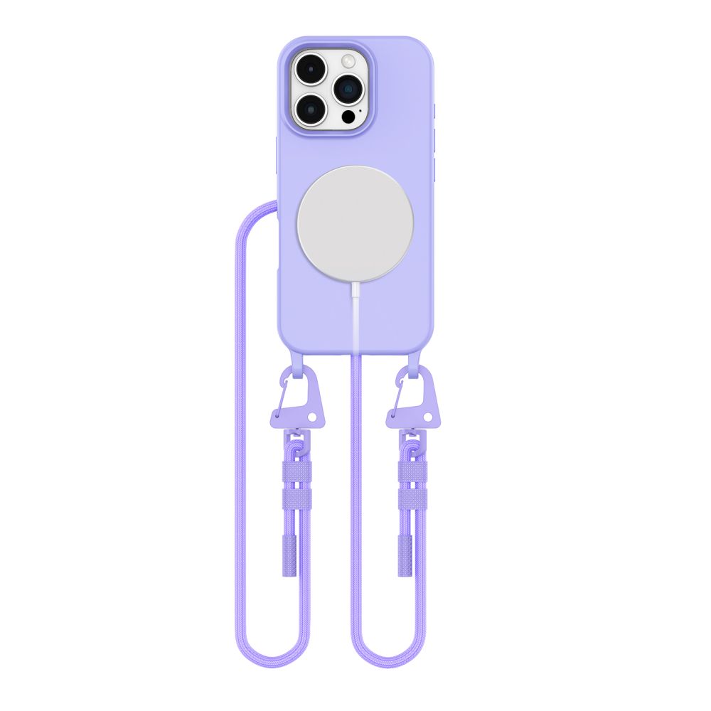 Tech-Protect MagNecklace MagSafe Suojakuori kaulanauhasolmulla iPhone 16 Pro Max:lle - Violetti