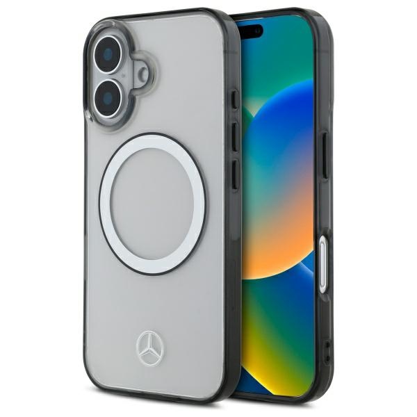 Mercedes Printed Logo MagSafe Suojakuori iPhone 16:lle - kirkas