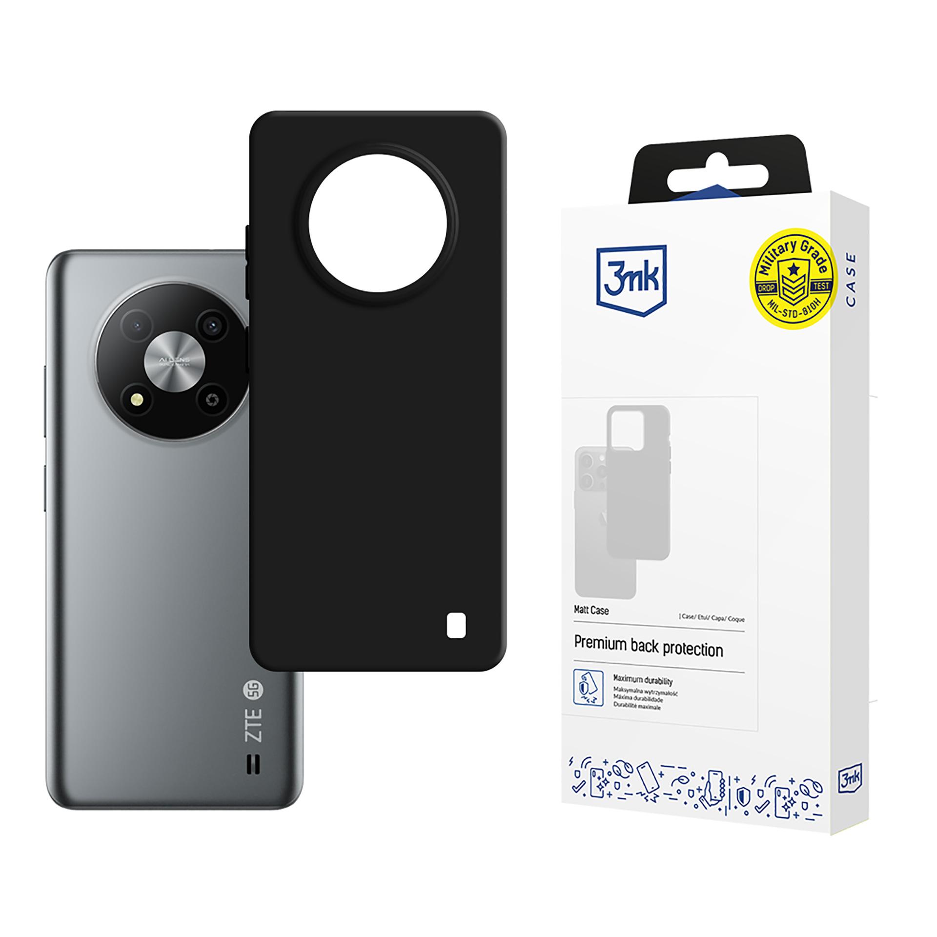 3mk Matt Case Suojakuori ZTE Blade A73:lle - musta