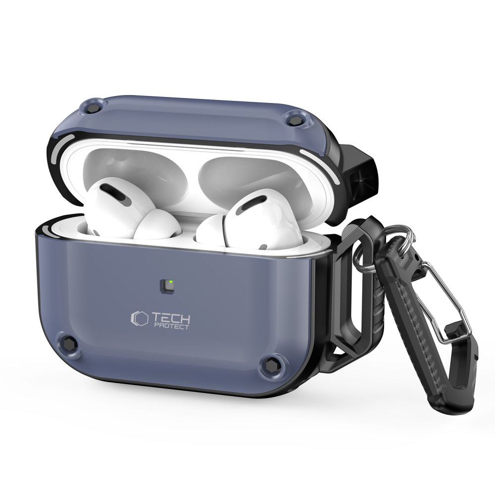Tech-Protect Rough Hook Suojakuori karabiinilla Apple AirPods Pro 1 / 2:lle - sininen