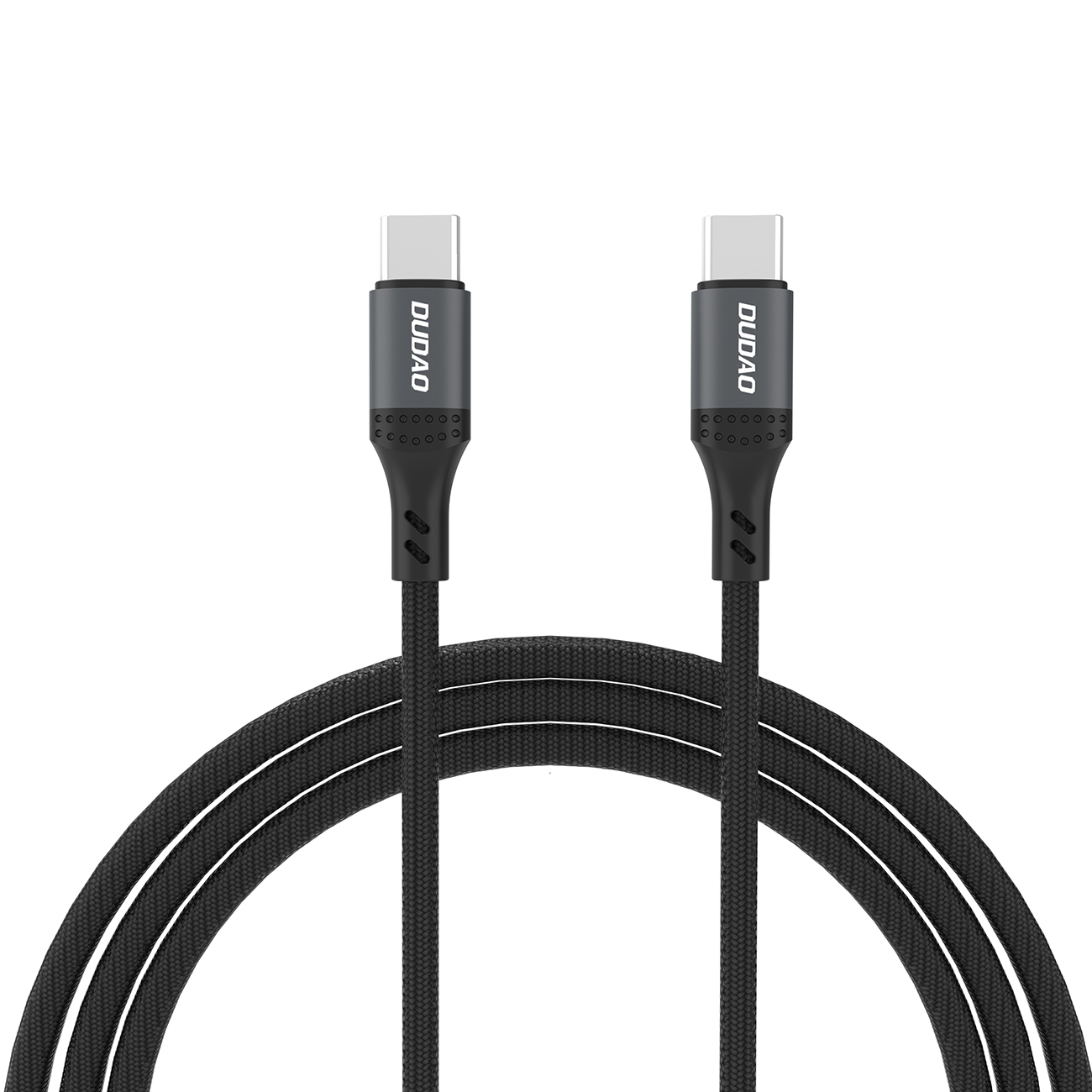 Dudao L3CC USB-C - USB-C 60W 2m Punottu kaapeli - musta