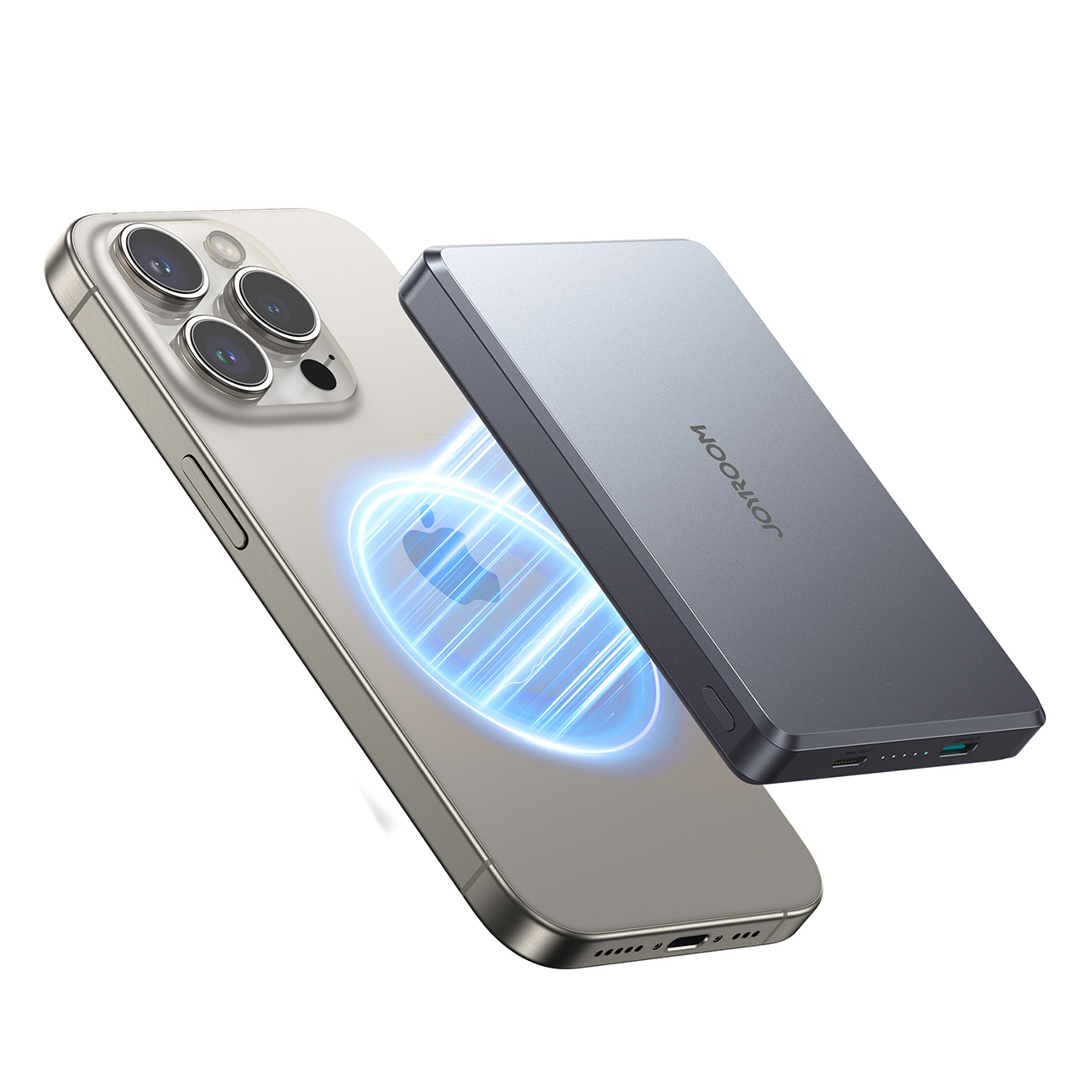 Joyroom JR-PBM08 Pro 10000mAh 20W Powerbank 15W induktiivisella latauksella Ultra-Thin - harmaa - harmaa