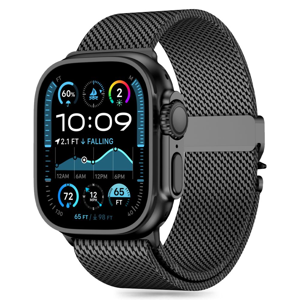 Tech-Protect Milano hihna Apple Watch 6 / 7 / 8 / 9 / 10 / SE / Ultra 1 / 2:lle (44 / 45 / 46 / 49 mm) - musta