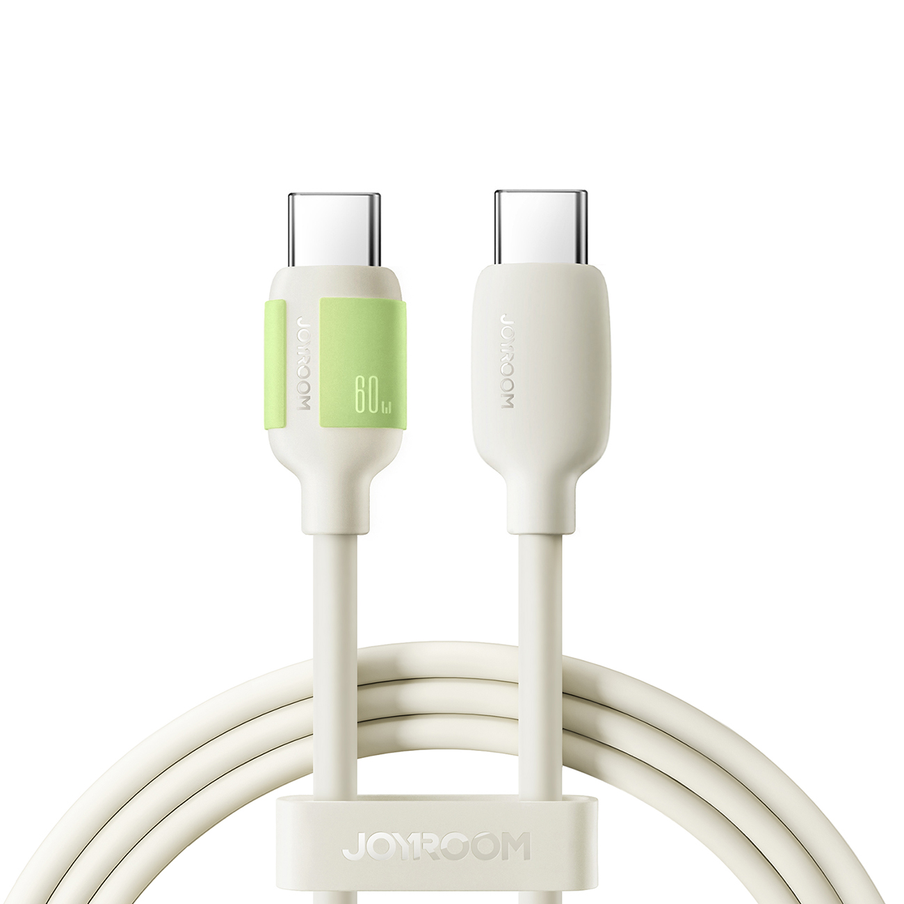 Joyroom S-A53 60W USB-C - USB-C -kaapeli fluoresoivalla kärjellä 1,2 m - beige