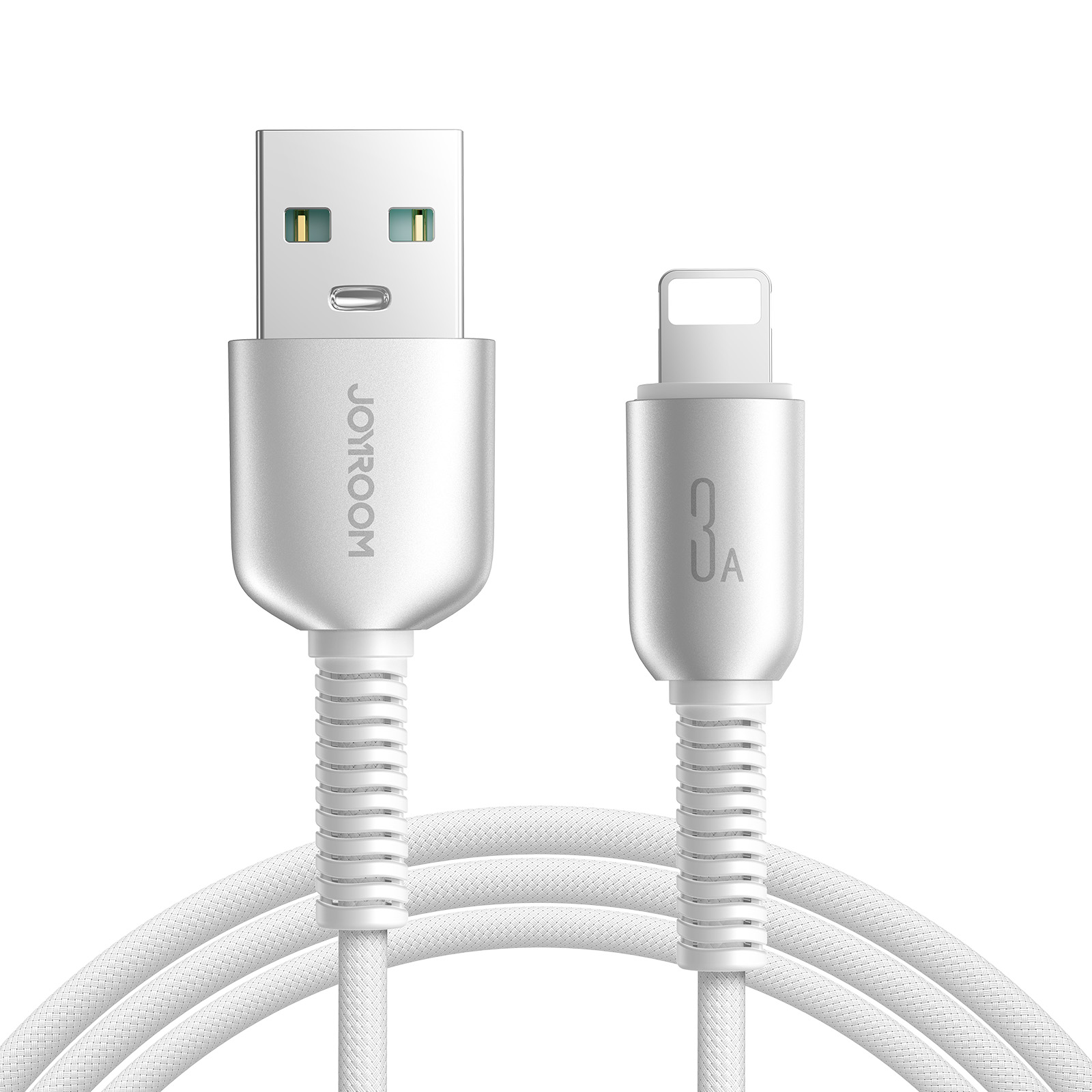 Joyroom S-A51 Cutting-Edge Series 3A USB-A - Lightning -kaapeli 1,2 m - vaaleanharmaa