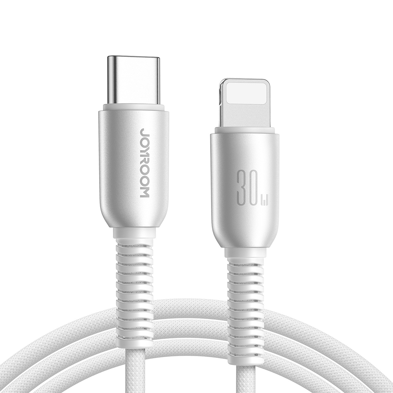 Joyroom S-A51 Cutting-Edge Series 30W USB-C - Lightning -kaapeli 1,2 m - vaaleanharmaa