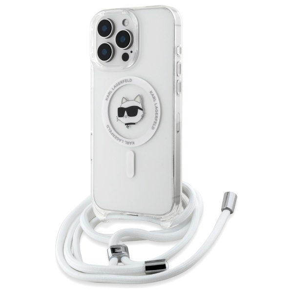 Karl Lagerfeld IML Choupette Head & Cord MagSafe Suojakuori iPhone 16 Pro:lle - läpinäkyvä
