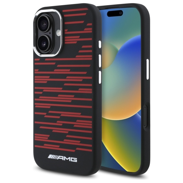 AMG Silikoninen Graphics MagSafe suojakuori iPhone 16:lle - musta