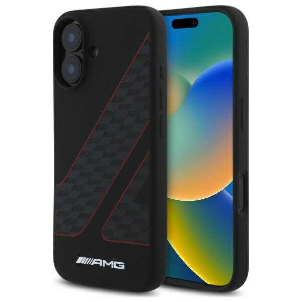 AMG Checkered Flag Pattern MagSafe suojakuori iPhone 16:lle - musta