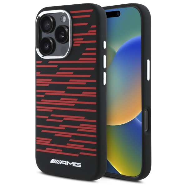 AMG Silikoninen Graphics MagSafe suojakuori iPhone 16 Pro Max:lle - musta