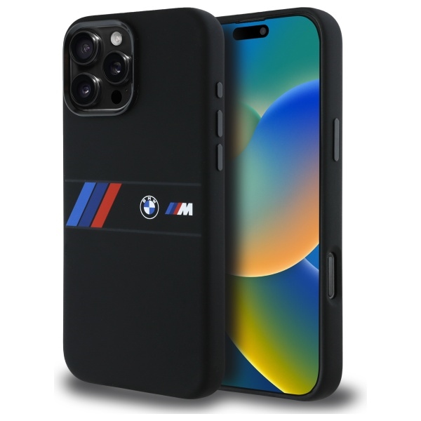BMW Silikoninen Middle Stripe MagSafe suojakuori iPhone 16 Pro Max:lle - musta
