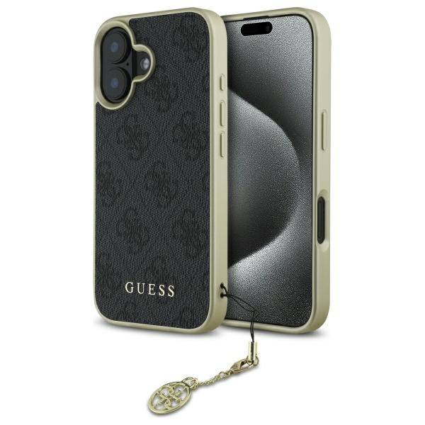 Guess 4G Charms Collection suojakuori iPhone 16 Plus:lle - musta