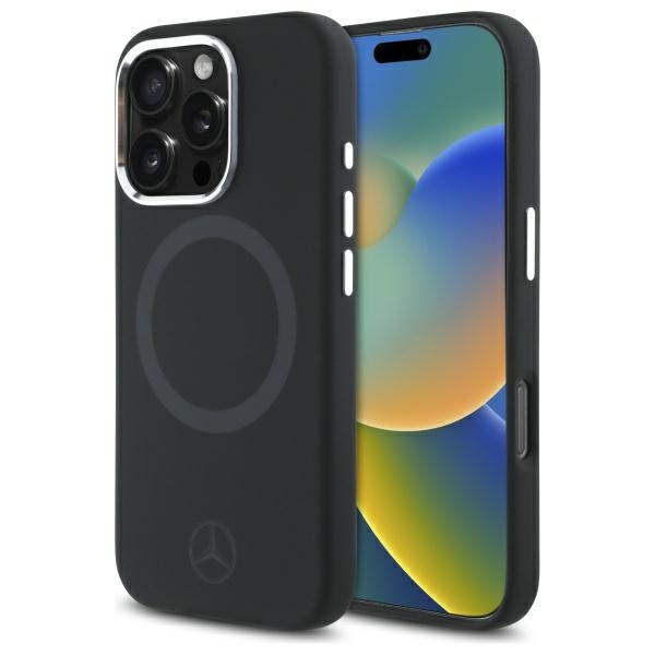 Mercedes Silikoninen Tonal Logo MagSafe suojakuori iPhone 16 Pro:lle - musta