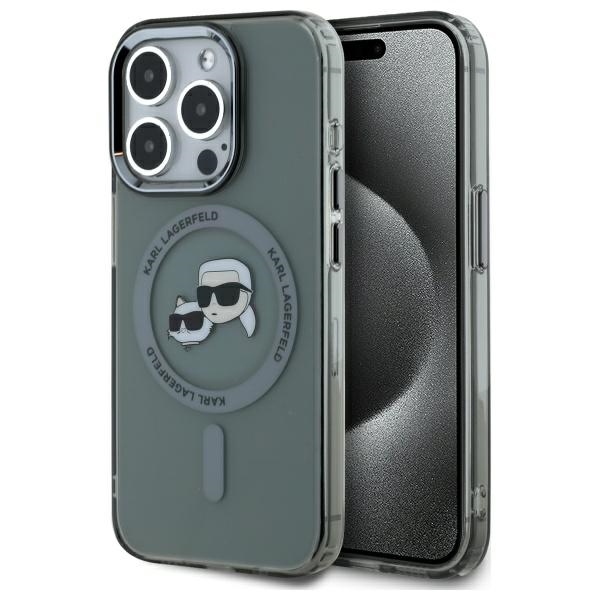 Karl Lagerfeld KLHMP15XHLSKCK iPhone 15 Pro Max 6.7" musta/musta kovakuori IML Metal Karl&Choupette Head MagSafe