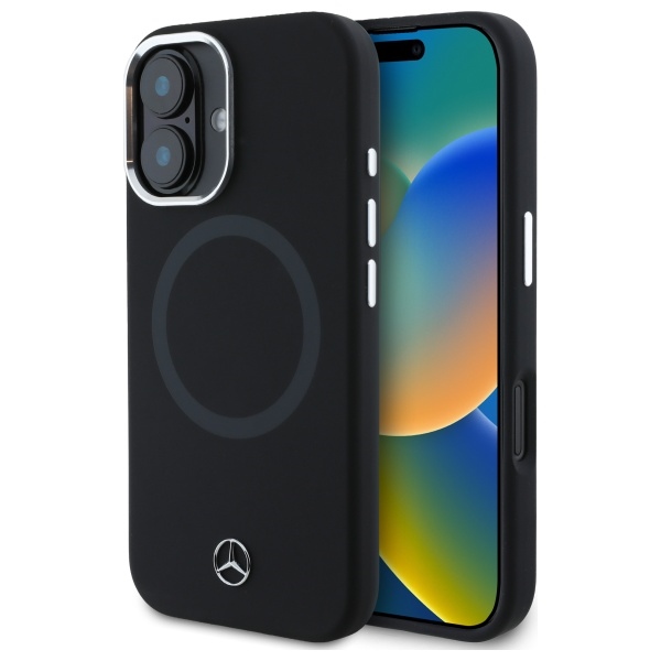 Mercedes MEHMP16S23SUTTK iPhone 16 6.1" musta/musta kovakuori Silicone Tonal Logo MagSafe