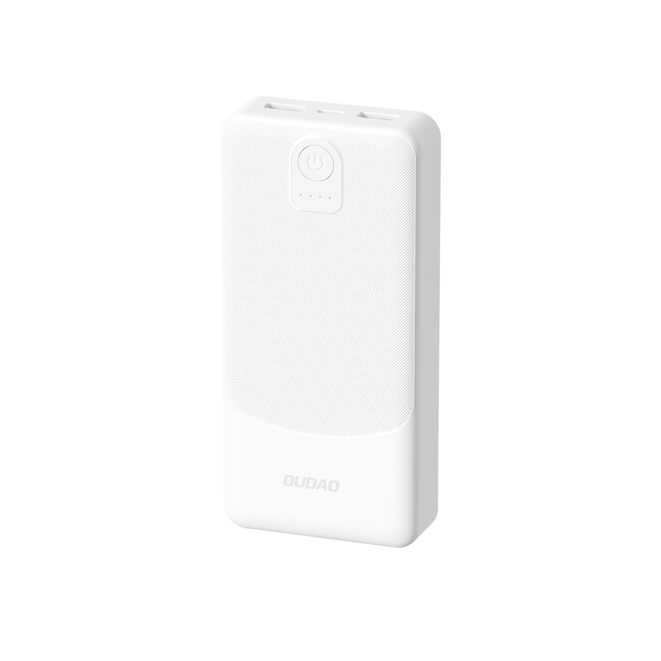 Dudao K10 10000mAh 2.4A varavirtalähde, 2 × USB-A-liitäntää – valkoinen