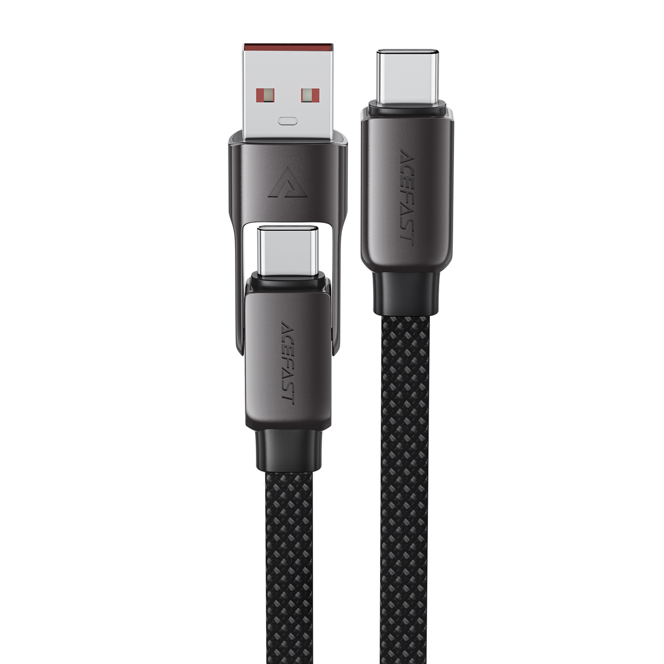 Acefast C13-04 USB-C - USB-A / USB-C -kaapeli 480 Mb/s 3 A 1,2 m - musta