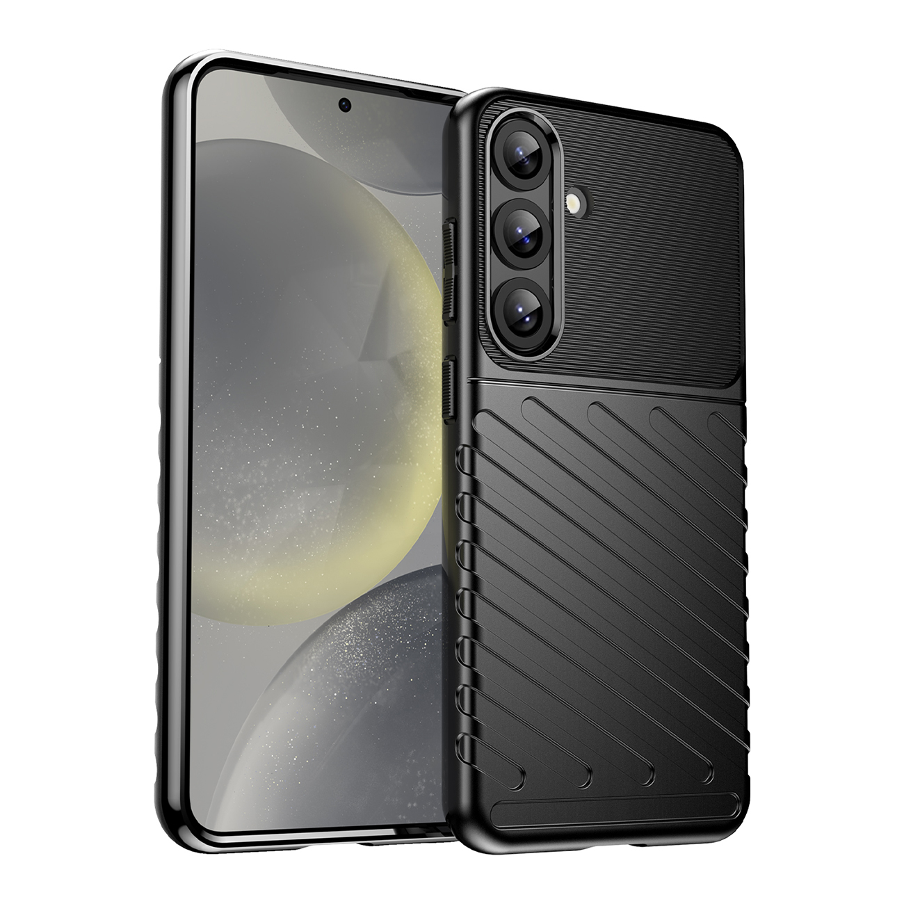 Thunder Suojakuori Samsung Galaxy S25+ Silikoninen panssarisuoja - Musta