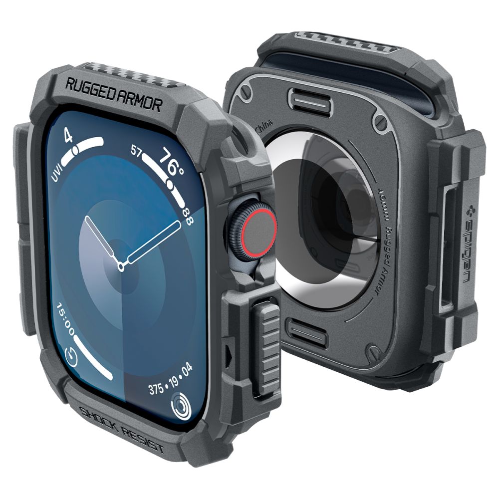 Spigen Rugged Armor Suojakuori Apple Watch 10 46mm - Harmaa