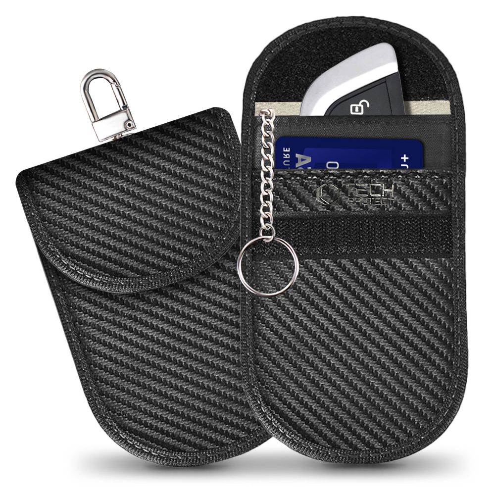Tech-Protect KLR100 RFID Blocking auton avainsuoja - musta - hiiliteräs