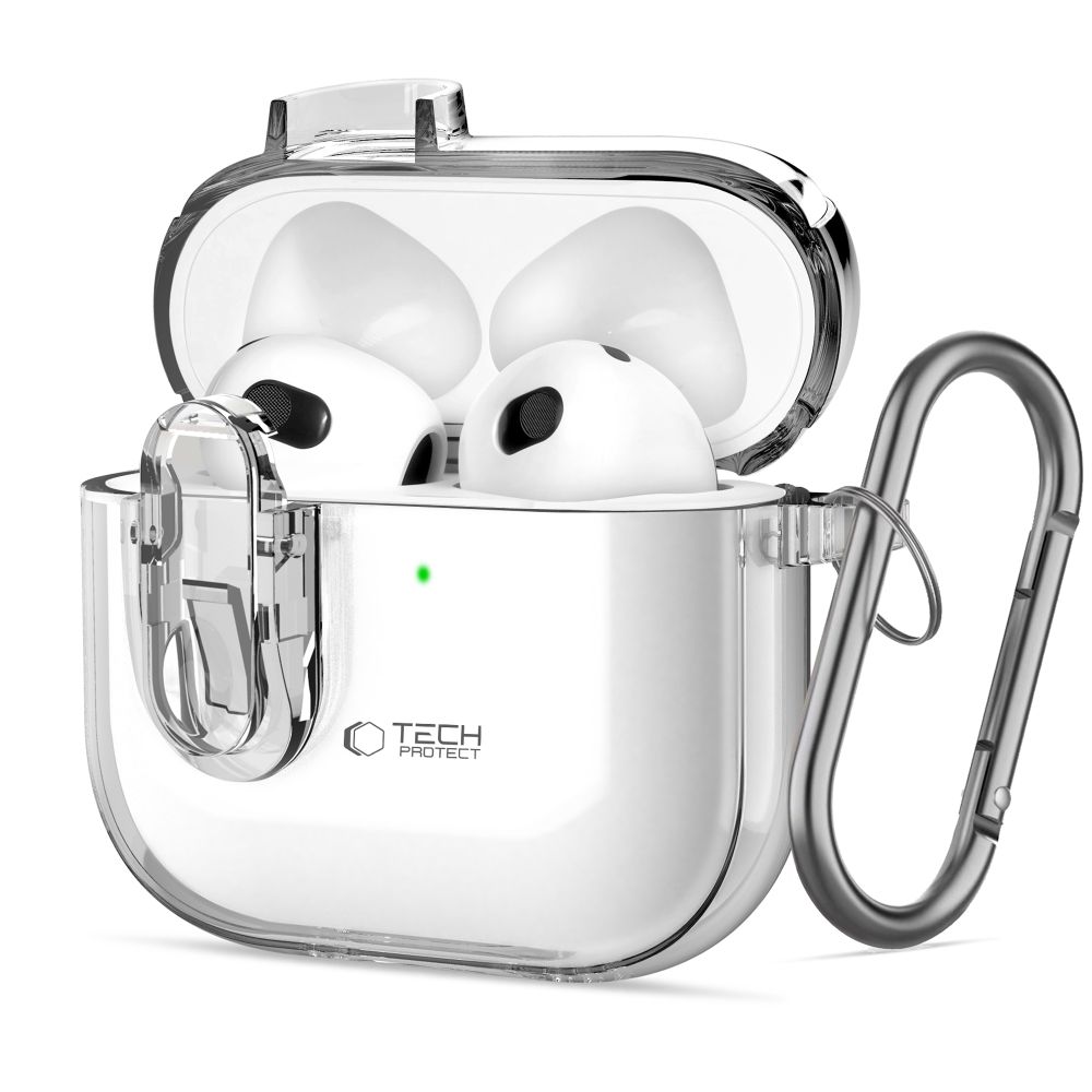 Tech-Protect Slim Hook Suojakuori AirPods 4 -kuulokkeille - kirkas
