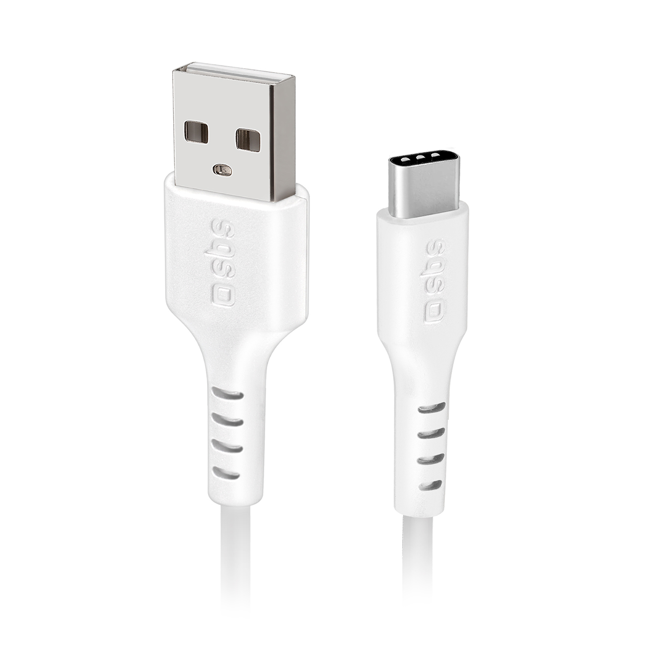 SBS TECABLEMICROC15W USB-A - USB-C Kaapeli 1,5m - valkoinen
