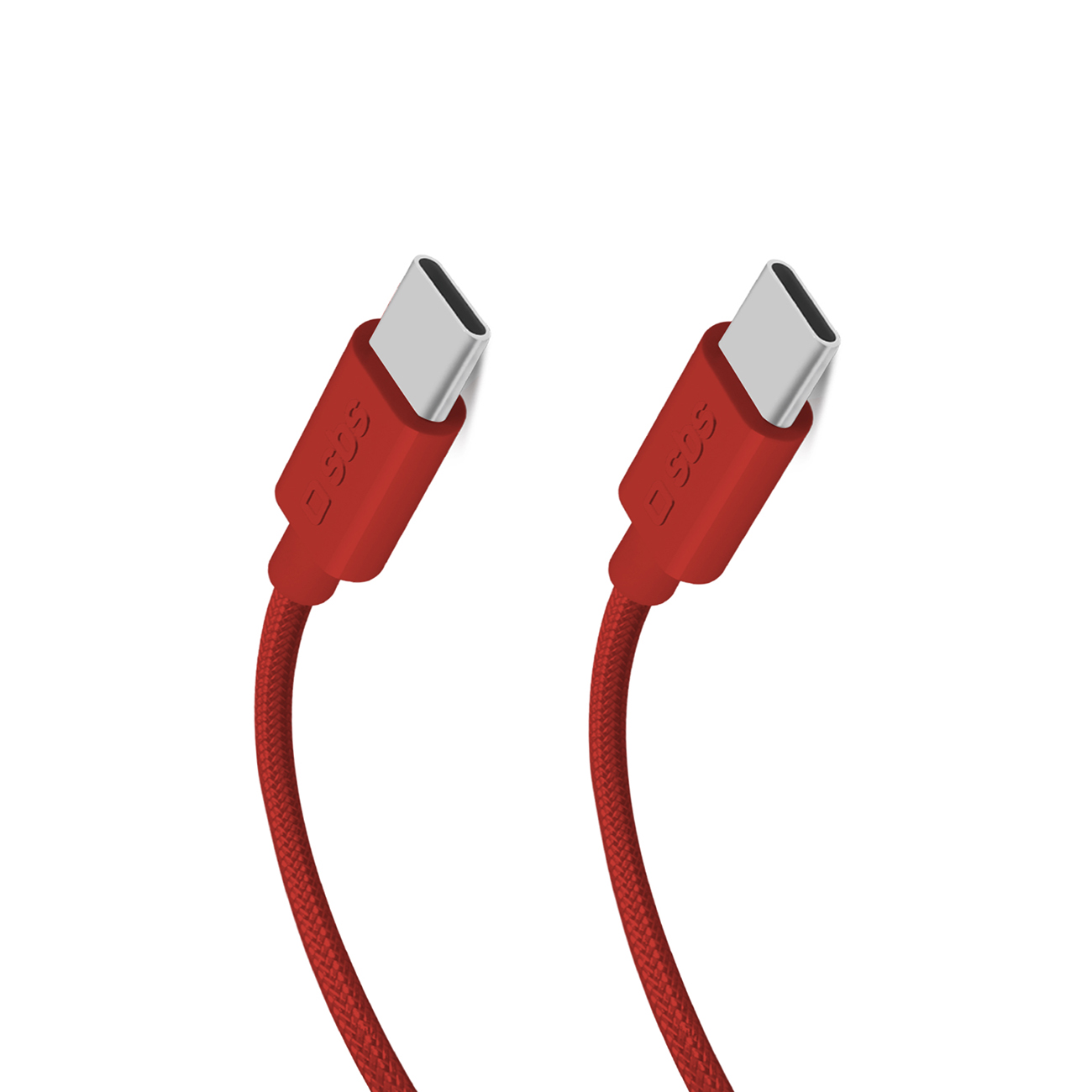 SBS TECABLETISSUETCCR USB-C - USB-C 1,5m 60W punottu kaapeli - punainen