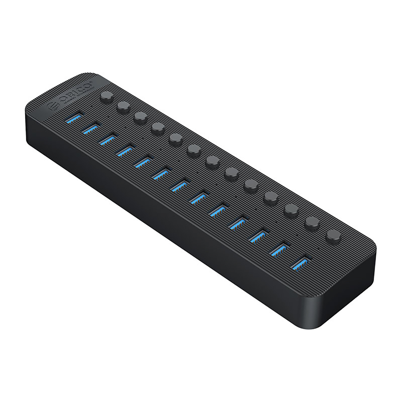 Orico CT2U3-13AB 13x USB-A 3.0 -hubi kytkimillä - musta