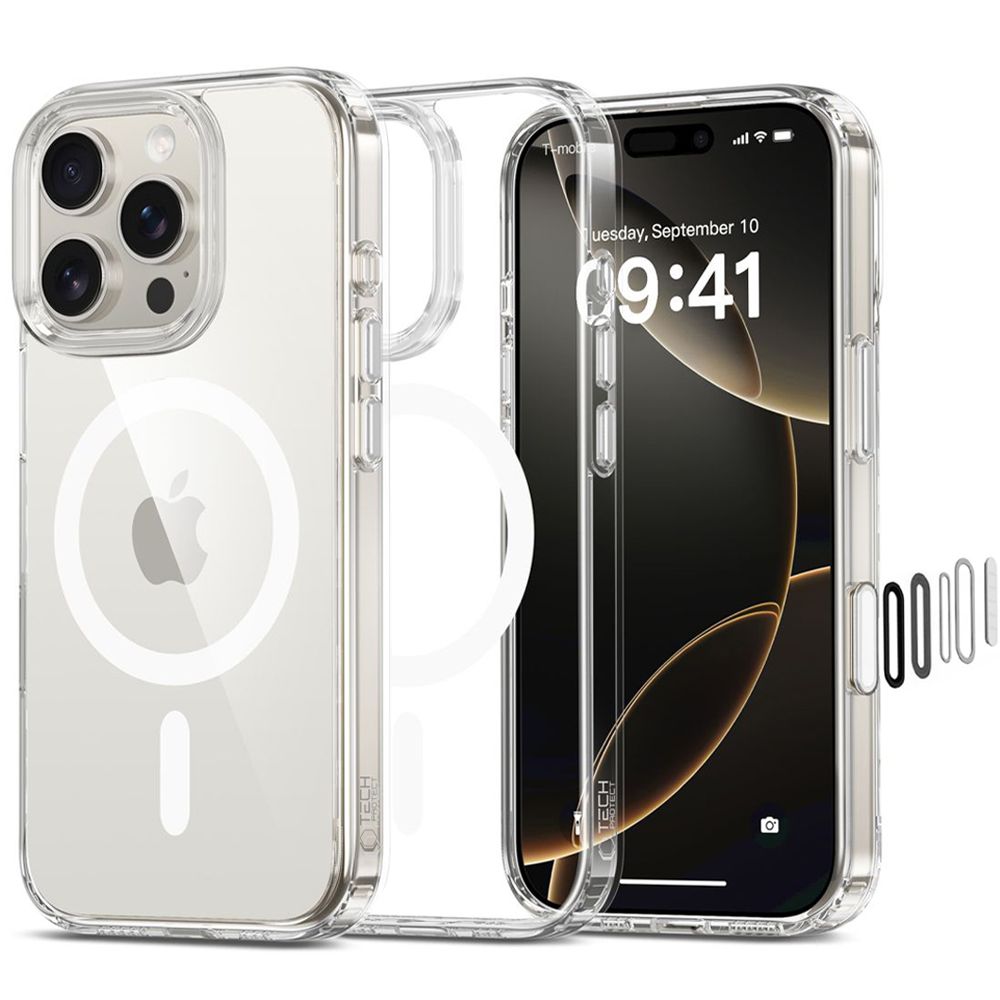 Tech-Protect Flexair Hybrid CC Magsafe iPhone 16 Pro suojakuori - kirkas