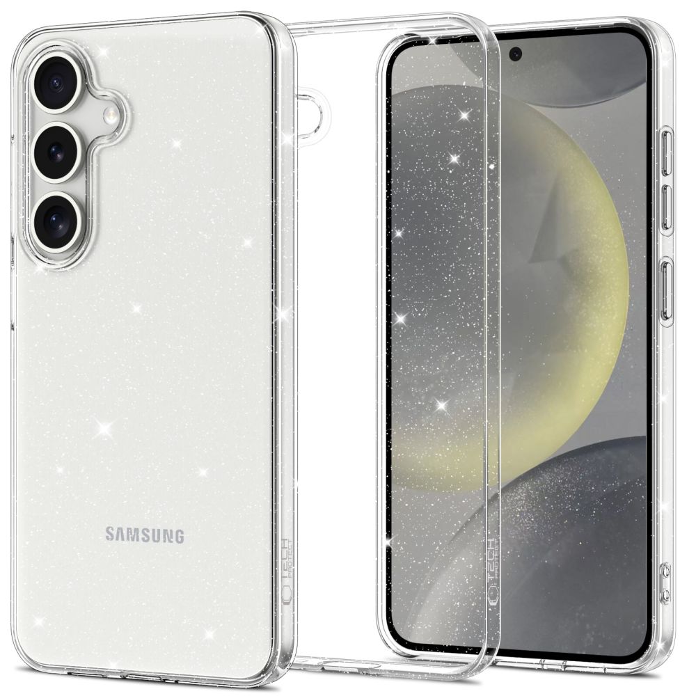Tech-Protect FlexAir suojakuori Samsung Galaxy S25 -puhelimelle - kirkas-glitter