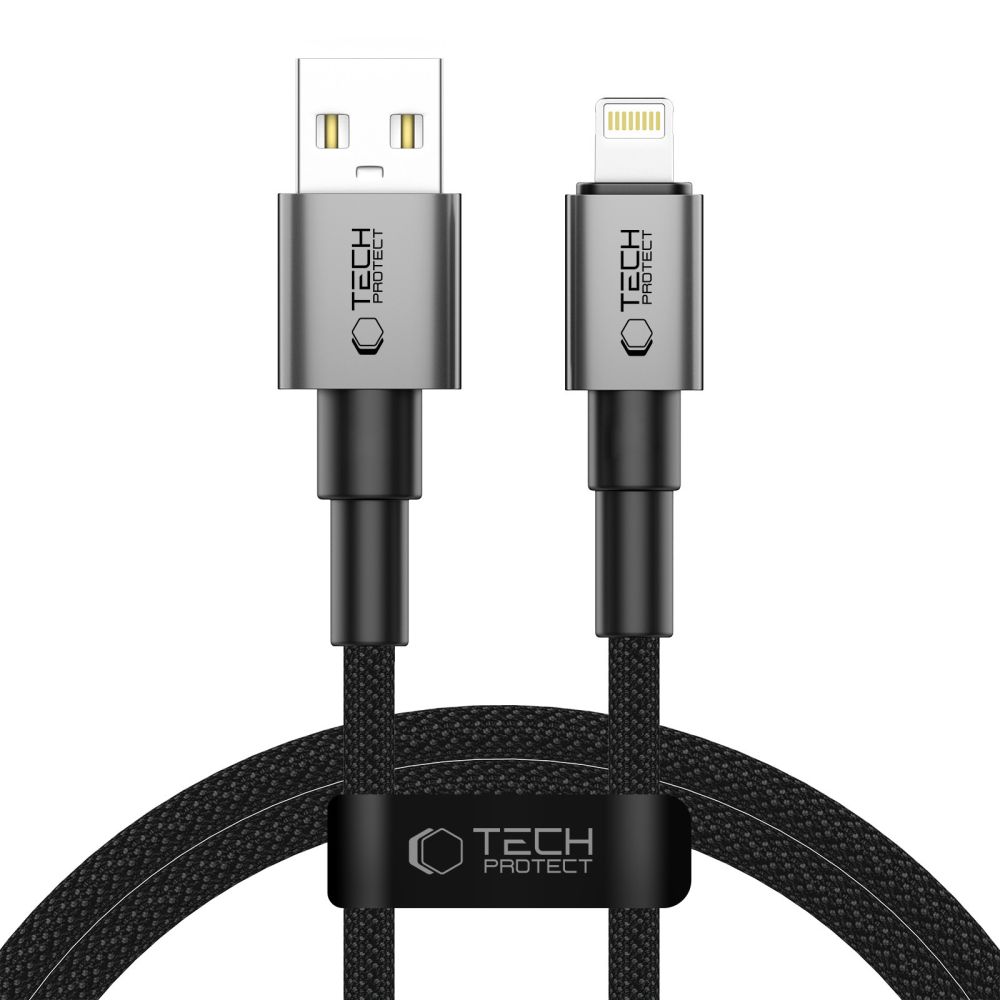 Tech-Protect UltraBoost DNA USB-A / Lightning kaapeli 15W/2.4A 100 cm - harmaa
