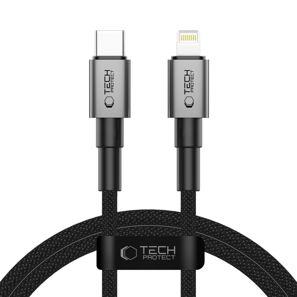 Tech-Protect UltraBoost DNA USB-C / Lightning PD27W/3A kaapeli 100 cm - harmaa