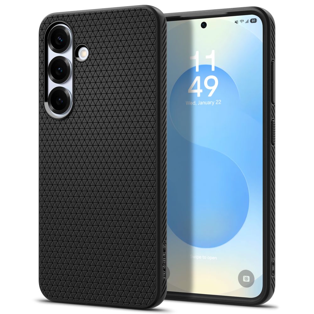 Spigen Liquid Air suojakuori Samsung Galaxy S25 -puhelimelle matta musta