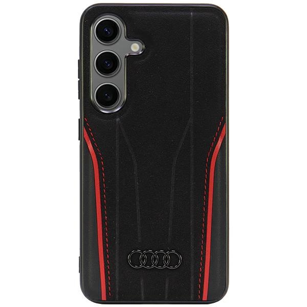 Audi Genuine Leather MagSafe S24 S921 black-red hardcase AU-TPUPCS24-R8/D3-RD