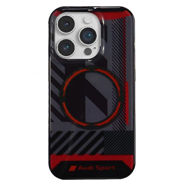 Audi IML Sport MagSafe Suojakuori iPhone 14 Pro Max 6.7" Musta/Musta Kova Suojakuori AU-IMLMIP14PM-RSQ/D2-BK