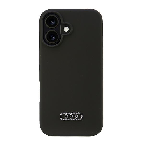 Audi Silikoninen Suojakuori iPhone 16 6.1" Musta/Musta Kova Suojakuori AU-LSRIP16-Q3/D1-BK