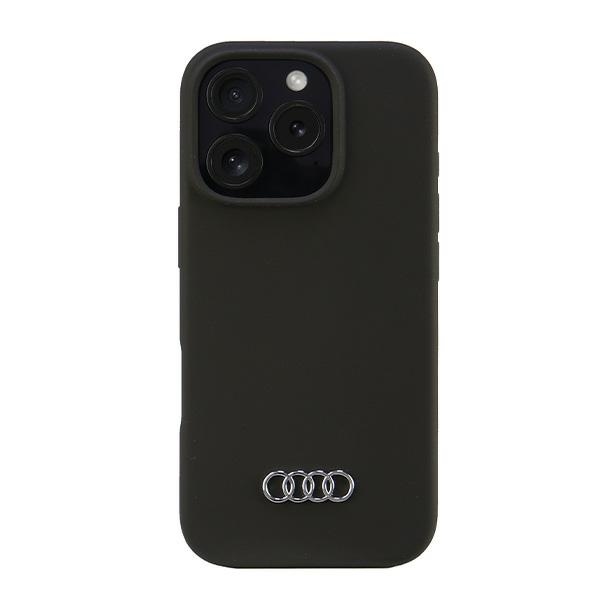 Audi Silicone kotelo iPhone 16 Pro 6.3" musta/musta kova kotelo AU-LSRIP16P-Q3/D1-BK