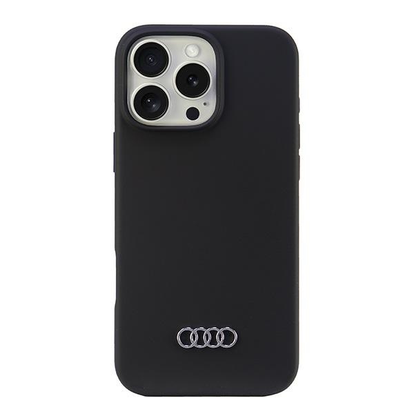 Audi Silikoninen Suojakuori iPhone 16 Pro Max 6.9" Musta/Musta Kova Suojakuori AU-LSRIP16PM-Q3/D1-BK