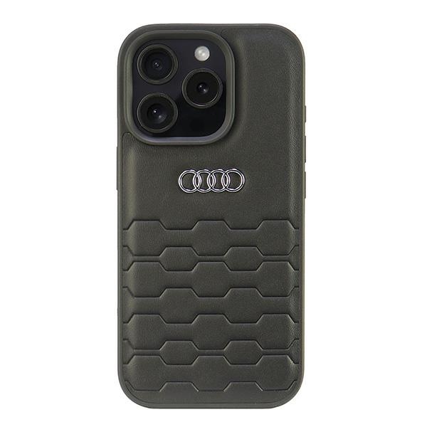 Audi Synteettinen Nahka iPhone 16 Pro 6.3" Musta/Musta Kova Suojakuori AU-TPUPCIP16P-GT/D2-BK