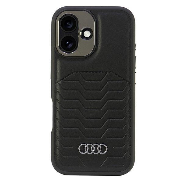 Audi Synteettinen Nahka MagSafe iPhone 16 Plus 6.7" Musta/Musta Kova Suojakuori AU-TPUPCMIP16M-GT/D3-BK