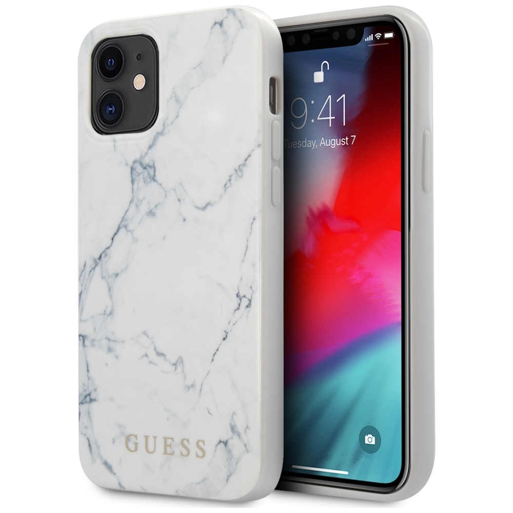 Guess Marble Suojakuori iPhone 12 mini 5.4" - Valkoinen