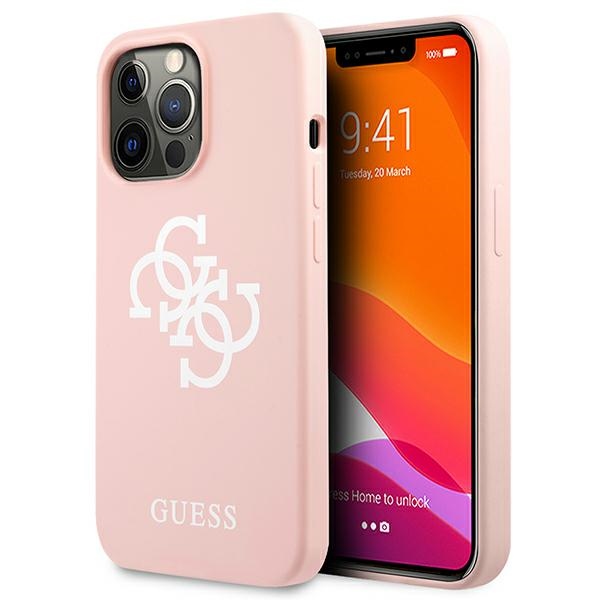 Guess Silikoninen 4G Logo Suojakuori iPhone 13 Pro Max 6.7" - Vaaleanpunainen