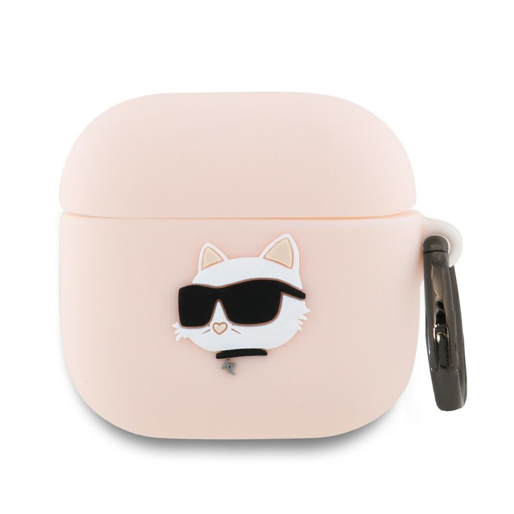 Karl Lagerfeld silikoni Choupette Head 3D kotelo AirPods 4 - pinkki