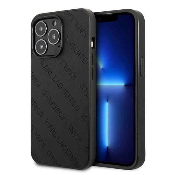 Karl Lagerfeld Perforated Allover Suojakuori iPhone 13 Pro / 13 6.1" - Musta