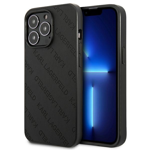 Karl Lagerfeld Perforated Allover Suojakuori iPhone 13 Pro Max 6.7" - Musta