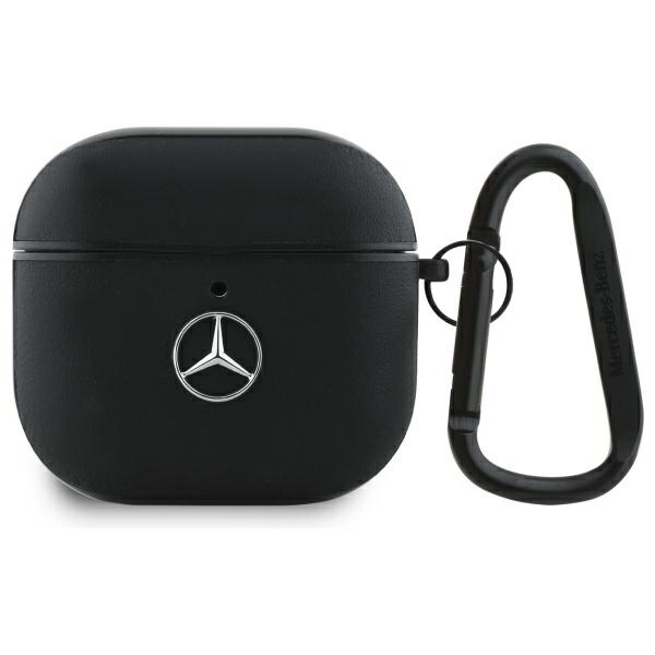 Mercedes MEA4CSLBK AirPods 4 suojus musta/musta Leather Metal Logo