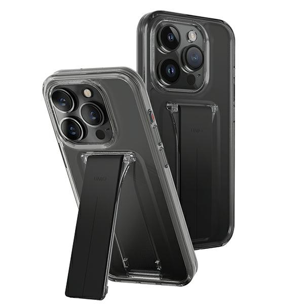 Uniq Heldro Mount kotelo jalustalla iPhone 15 Pro 6.1" savunharmaa