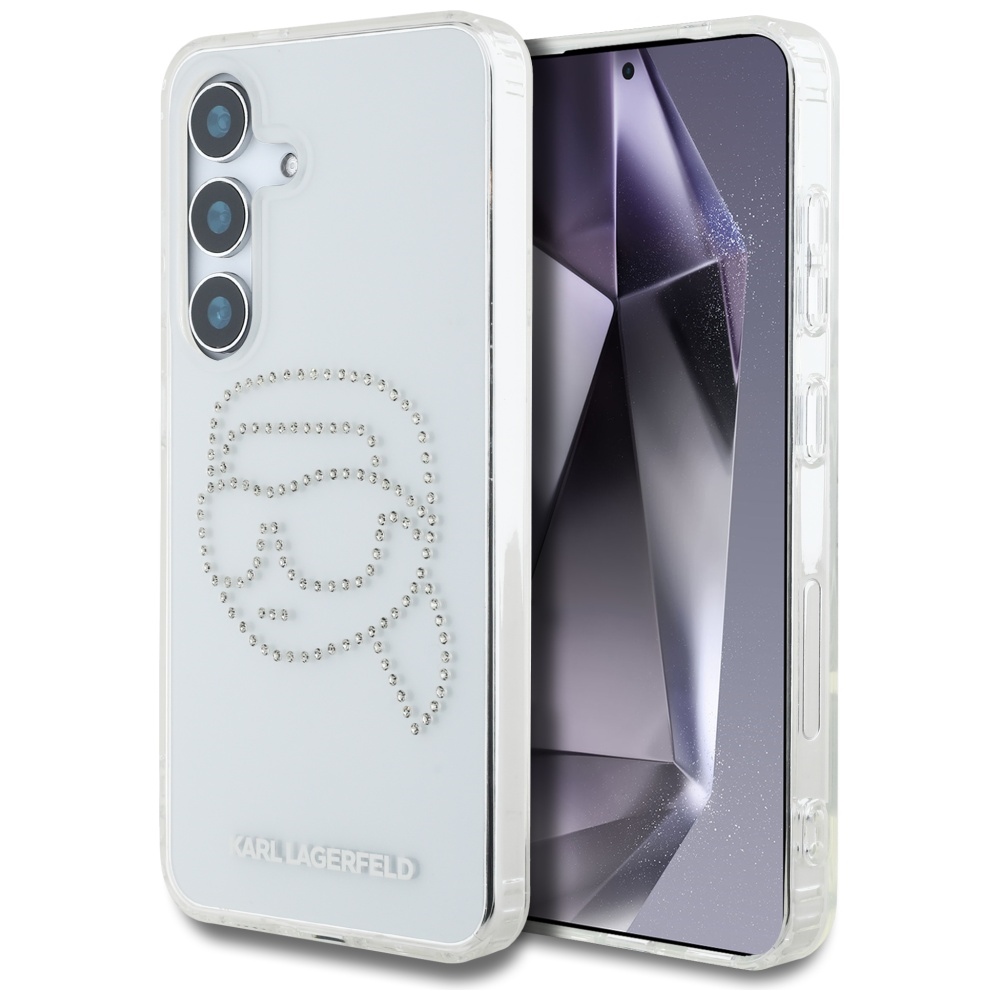 Karl Lagerfeld Rhinestones Karl Head Logo Suojakuori Samsung Galaxy S25 Läpinäkyvä